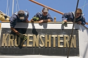 Russian cadets cleaning the Kruzenshtern