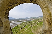 View over the cave-city of Uplistsikhe to the Mtkvari River, near Gori.