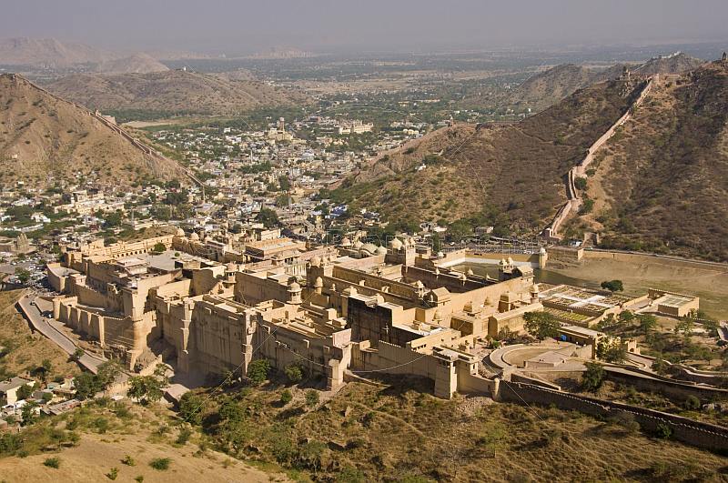 Looking down on the Amber Fort and Palace from the Jaigarh Fort.