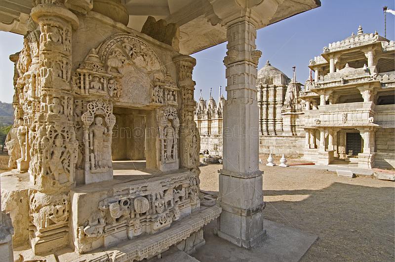 Exterior Jain shrine next to the Adinatha Temple at Ranakpur.