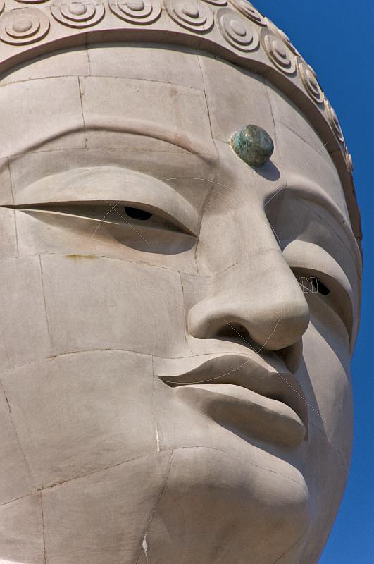 Detail of the 20m tall statue of the Buddha, which stands next to the Japanese Temple.
