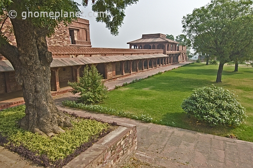 Exterior gardens of Emperor Akbar's abandoned Royal Palace at Fatehpur Sikri.