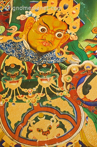 Buddhist wall painting at the Rumtek Monastery.