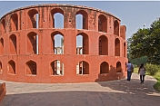 Visitors explore Maharajah Jai Singh II's Jantar Mantar observatory on Sansad Marg.