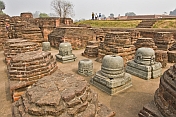Remains of Buddhist temples and tombs at one of the worlds oldest Universities, founded in the 5thC AD.