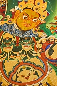Buddhist wall painting at the Rumtek Monastery.