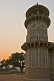 A tower on the Itimad-Ud-Dajlah - the tomb of Mizra Ghiyas Beg at sunset.