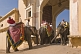 Image of Elephants enter the Suraj Pol, the main entrance to the Amber Fort and the Amber Palace.