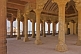 Ornate carved columns in the pattern of elephant heads and vines in Amber Palace's Diwan-I-Am, the Hall of audience.