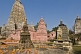 Image of Stupas and spires in front of the Mahabodhi Temple.