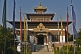 Image of Prayer flags and exterior of the Bhutanese Buddhist Temple.