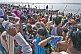Image of Mass crowds of Hindu pilgrims bathe at Ganges Sangam on Basant Panchami Snana.