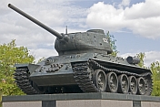 Preserved Soviet T34 tank is a memorial to the WWII against Fascism.