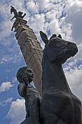 Kazakh monument to independence on Respublika Alanghy street.