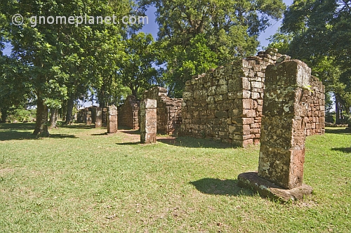 Stone ruins of the Jesuit San Ignacio Mission.