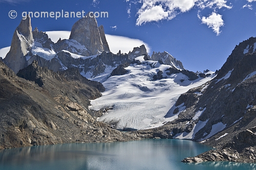 Fitzroy Mountains and glacier in the Parque Nacional Los Glaciares.