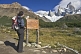 Image of Trekker views the Fitzroy Mountains in the Parque Nacional Los Glaciares.