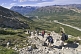 Image of Trekkers walk the mountain paths in the Parque Nacional Los Glaciares.
