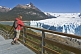 Image of Trekker watching the Moreno Glacier in the Parque Nacional Los Glaciares.