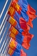 Image of Mongolian flags blow and flutter in the wind.