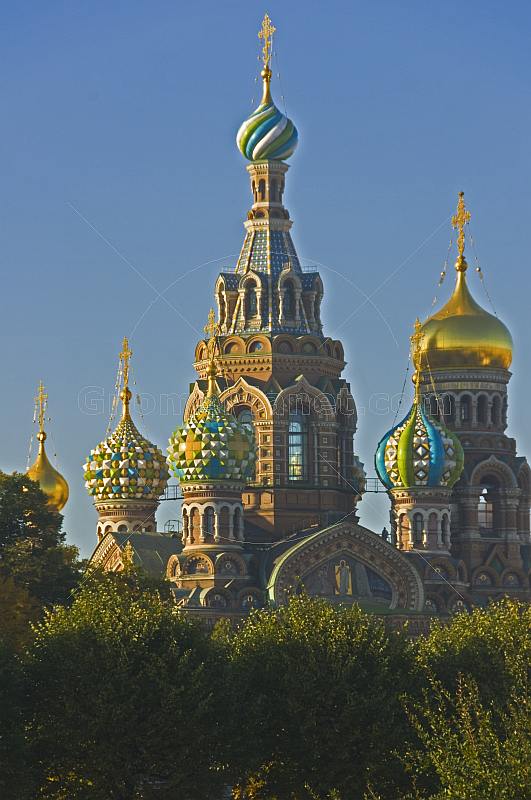 The Church of the Savior on Spilled Blood. Construction began in 1883 as a memorial to Alexander II, who was assassinated here.