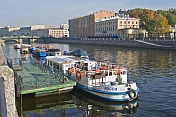 Boats on the Griboedov Canal, near the Church of the Savior on Spilled Blood.