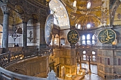 Interior view and domed ceilings of the Aya Sofya in Sultanahmet.