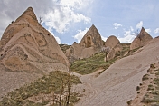 Group of tuft cave dwellings near Goreme.