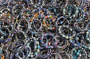 Display of \\'evil-eye\\' lucky bracelets on a stall near Goreme.