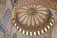 Image of Interior domes, Islamic caligraphy and artwork in the Sultan Ahmet Camii, or Blue Mosque.