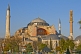 Image of The dome and minarets of the Aya Sofia on Sultanahmet, lit by evening sunshine.