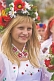 Ukrainian girl in national costume and flowered head-dress.