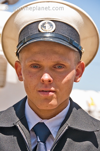Young Russian naval cadet from the four-masted barque 'Kruzenshtern'.