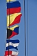 Image of Colorful signal flags on rigging of the Russian tallship 'Kruzenshtern'.