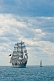 Image of The tallship 'Sagres' sails past a spectator yacht off the Massachusetts coast.