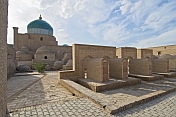 Tombs and the brick domes of the Bathhouse of Anush-Khan.
