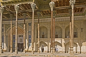 The open-fronted Bolo-Hauz Mosque.