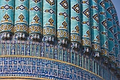 Tiled blue dome of Bibi Khanym Mosque.