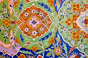 Traditional Uzbek ceiling painting from the Fergana Valley.