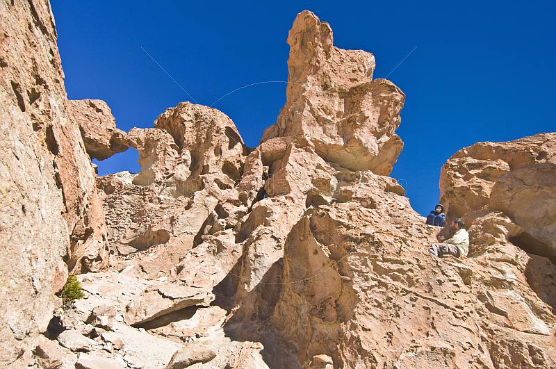 Rocks sculptured by wind erosion in the Valle de las Rocas.