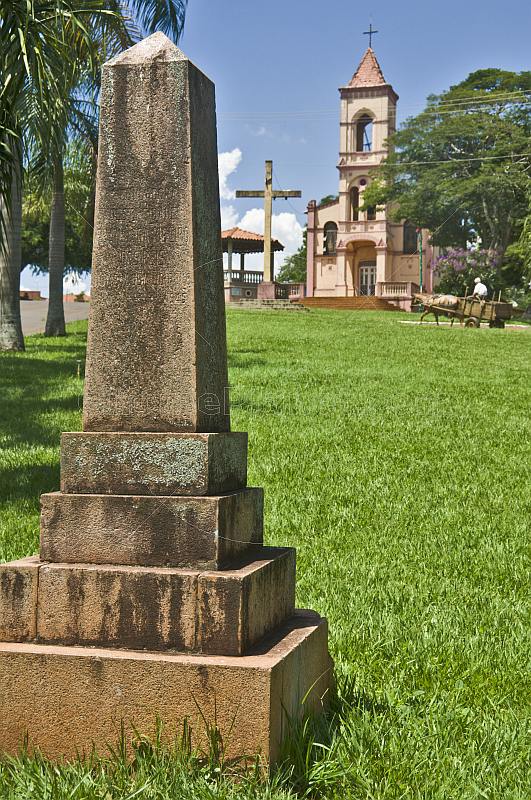 Memorial in front of Igreja Santa Cruz on Rua Francisco Costa.