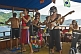 Rock band plays on board schooner in the waters of the Bahia Da Ilha Grande.