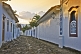 Image of Empty colonial cobbled street in Parati old town.