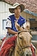 Image of A Brazillian cowboy on horseback.