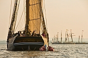The tallship 'Amistad' takes an evening cruise in Pictou Harbour.
