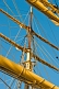 Image of Masts ropes yards and rigging on the tallship 'Picton Castle'.