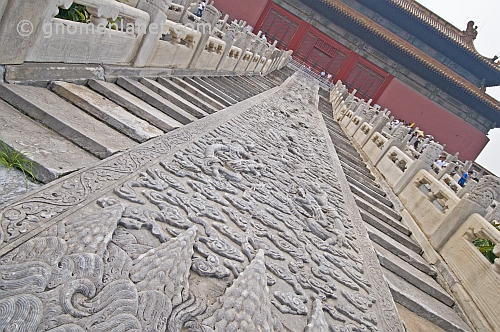 Carved marble walkway to the Gate of Heavenly Purity in the Forbidden City.