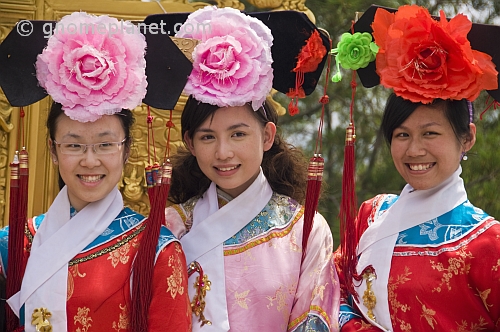 Chinese students dress up in Imperial court robes at Jingshan Park.