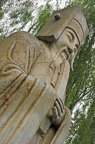 Chinese statue of Taoist monk on the Spirit Way leading to the Ming Tombs.