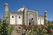 The Abakh Hoja Tomb, with roses in front.